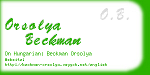 orsolya beckman business card